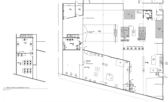Floor plan of the studio workshop and classroom area